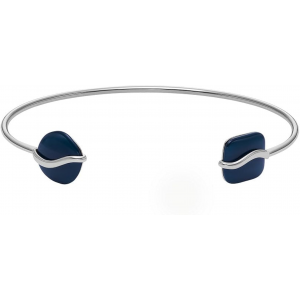 Skagen - Bracelet acier et carré verre bleu - Réf SKJ1811040