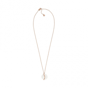 Skagen - Collier verre blanc et acier doré rose - Réf SKJ1813791