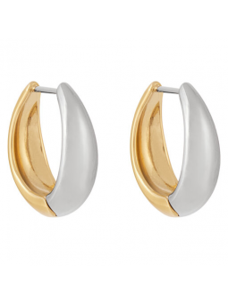 Skagen - Boucles d'oreilles créoles acier bicolore - Réf SKJ1819998