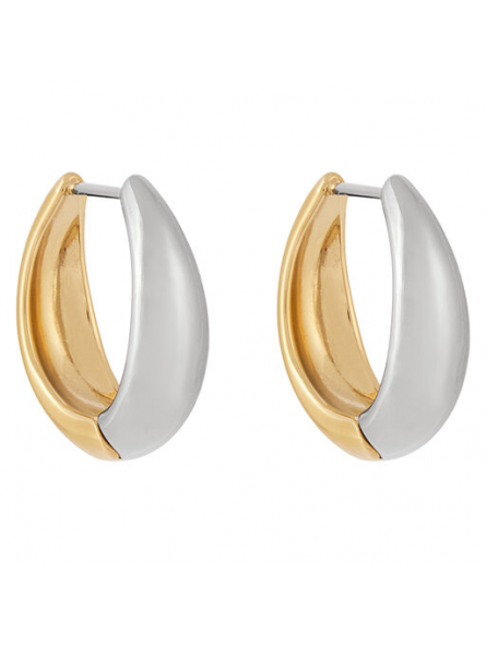 Skagen - Boucles d'oreilles créoles acier bicolore - Réf SKJ1819998