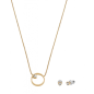 Skagen - Parure collier et boucles d'oreilles, acier doré - Réf SKJB1014SET