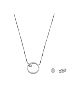 Skagen - Parure collier et boucles d'oreilles, acier - Réf SKJB1016SET