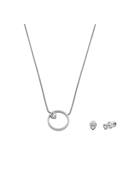 Skagen - Parure collier et boucles d'oreilles, acier - Réf SKJB1016SET