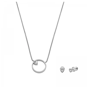 Skagen - Parure collier et boucles d'oreilles, acier - Réf SKJB1016SET