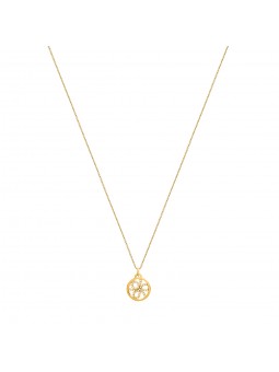 Les Georgettes - Pendentif Petale metal jaune 16mm - Ref 70318751908000