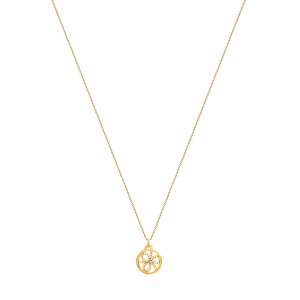 Les Georgettes - Pendentif Petale metal jaune 16mm - Ref 70318751908000