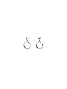 Les Georgettes - Boucles d'oreilles Georgette Doré Brillant Oxyde de zirconium Gris - Ref 70383591608000