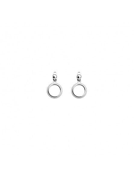 Les Georgettes - Boucles d'oreilles Georgette Doré Brillant Oxyde de zirconium Gris - Ref 70383591608000