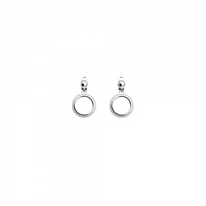 Les Georgettes - Boucles d'oreilles Georgette Doré Brillant Oxyde de zirconium Gris - Ref 70383591608000