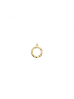Les Georgettes - Pendentif pure martelee metal jaune 25mm - Ref 70394661900000