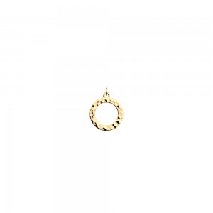 Les Georgettes - Pendentif pure martelee metal jaune 25mm - Ref 70394661900000
