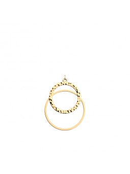 Les Georgettes - Pendentif pure martelee metal jaune 25mm - Ref 70394661900000