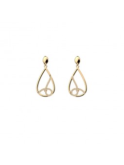 Les Georgettes - Boucles d'oreilles Georgette Doré Brillant Oxyde de zirconium Jaune - Ref 70412231908000