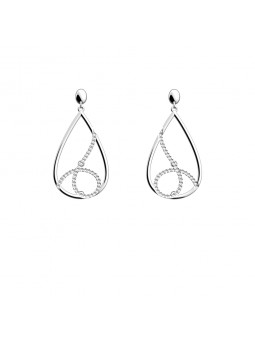 Les Georgettes - Boucles d'oreilles Georgette Argent Brillant Oxyde de zirconium Gris - Ref 70412241608000