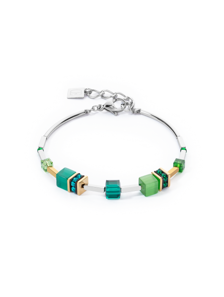 Coeur de Lion - Bracelet acier doré iconic lite cristal vert - Ref 2800/30-0500