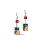 Coeur de Lion - Boucles d'oreilles geocube acier cristaux marron - Ref 3018/21-1511