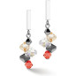Coeur de Lion - Boucles d'oreilles geocube acier cristaux bleu clair foncé - Ref 4510/21-0522