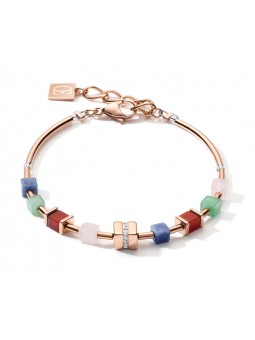 Coeur de Lion - Bracelet acier inoxydable quartz et cristal multicolore - Ref 5058/30-1561