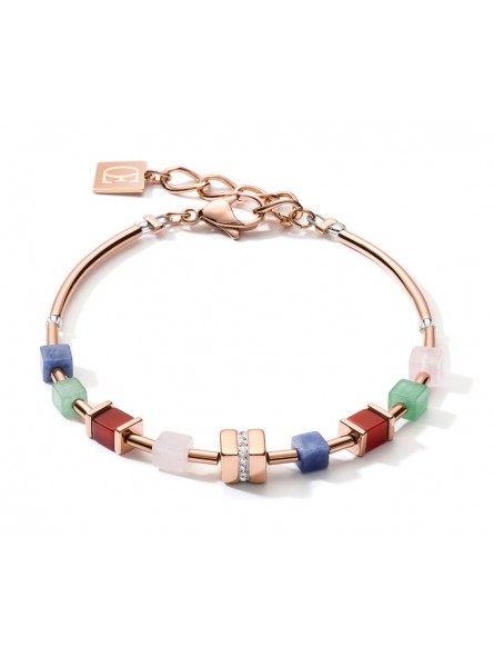Coeur de Lion - Bracelet acier inoxydable quartz et cristal multicolore - Ref 5058/30-1561