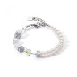 Coeur de Lion - Bracelet géocube acier gris cristal blanc et perles - Ref 5086/30-1400