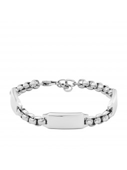 Fossil Bijoux - Bracelet Engravables Homme - Acier Argenté - Ref JF04400040