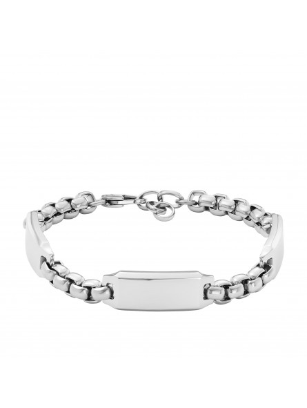 Fossil Bijoux - Bracelet Engravables Homme - Acier Argenté - Ref JF04400040