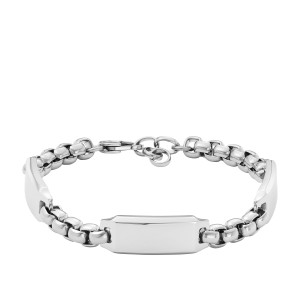 Fossil Bijoux - Bracelet Engravables Homme - Acier Argenté - Ref JF04400040