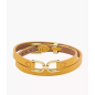 Fossil Bijoux - Bracelet heritage d link bande cuir jaune  - Ref JF04439710