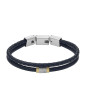 Fossil Bijoux - Bracelet multi rangs all stacked up cuir bleu marine - Ref JF04703998