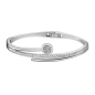 Lotus Bijoux - Bracelet Bliss jonc acier argenté et oxydes de zirconium strass - Ref LS1843-2/4