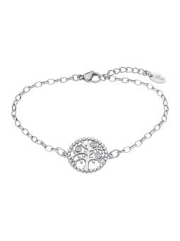 Lotus Bijoux - Bracelet Style acier argenté arbre de vie oxyde de zirconium - Ref LS2194-2/1