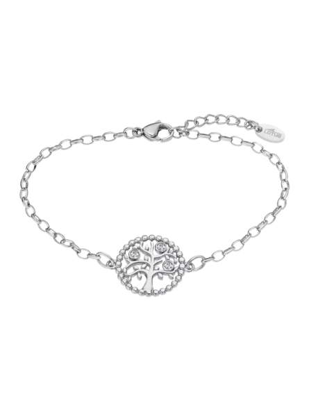 Lotus Bijoux - Bracelet Style acier argenté arbre de vie oxyde de zirconium - Ref LS2194-2/1