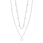 Lotus Bijoux - Collier Style acier argenté double coeur - Ref LS2236-1/1