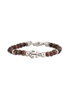 Officina - Bracelet en acier oeil de taureau bicolore - Ref OI003