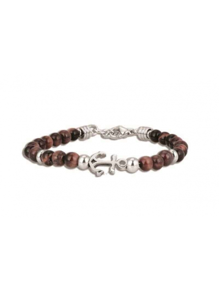 Officina - Bracelet en acier oeil de taureau bicolore - Ref OI003