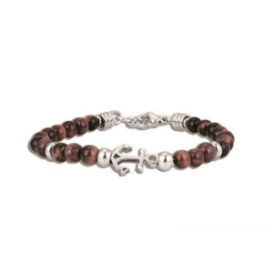 Officina - Bracelet en acier oeil de taureau bicolore - Ref OI003