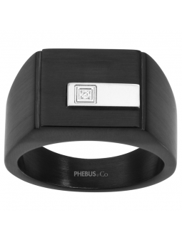 Phebus - Bague acier noir  - Ref 15-0301-62