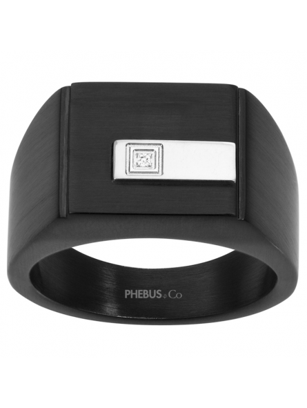 Phebus - Bague acier noir  - Ref 15-0301-62