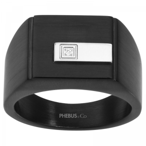 Phebus - Bague acier noir  - Ref 15-0301-62