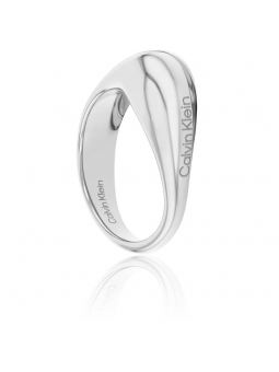 Calvin Klein - Bague Sculptural Elongated Drops acier gris - Ref 35000447C