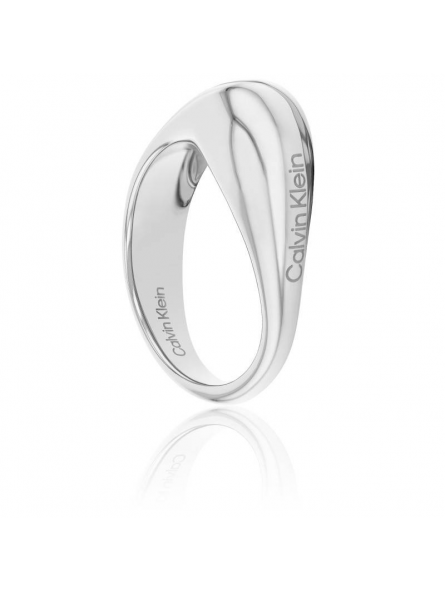 Calvin Klein - Bague Sculptural Elongated Drops acier gris - Ref 35000447C
