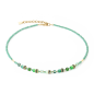 Coeur de Lion - Collier Geocube Mini Cubes acier doré et cristaux vert - Ref 4565/10-0500