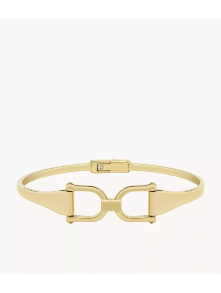 Fossil - Bracelet jonc Heritage D-Link acier inoxydable doré - Ref JF04524710
