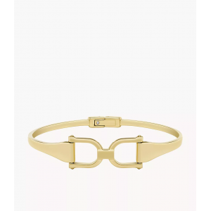 Fossil - Bracelet jonc Heritage D-Link acier inoxydable doré - Ref JF04524710