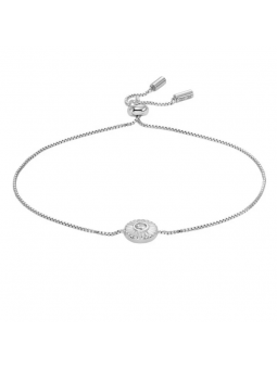Fossil - Bracelet Texture Circle acier inoxydable gris - Ref JFS00616040