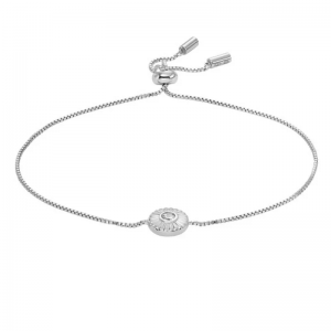 Fossil - Bracelet Texture Circle acier inoxydable gris - Ref JFS00616040