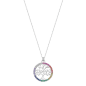 Lotus - Collier arbre de vie métal gris et oxydes de zirconium multicolore - Ref LP1746-1/3