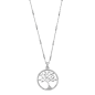 Lotus - Collier arbre de vie métal gris et oxydes de zirconium  - Ref LP1780-1/1