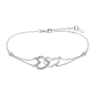 Lotus - Bracelet deux coeurs métal gris 16/18,5cm - Ref LP1818-2/1