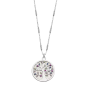 Lotus - Collier arbre de vie métal gris et oxydes de zirconium - Ref LP1889-1/1